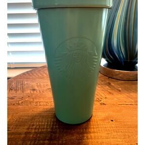 STARBUCKS 16 Oz. Stainless Steel Tumbler MATTE TIFFANY BLUE AQUA Siren Rare